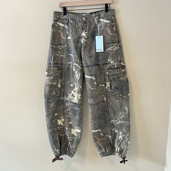 Revice Amelia Pant Oakland Camo Low Rise Relaxed 29 Y2K Ballon NWT NEW abstract - Picture 4 of 12
